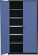 Flügeltürenschrank H2200xB1200xT420mm grau/taubenblau 5BD Höhenausgleich MAUSER