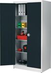 Flügeltürenschrank H2200xB950xT420mm lichtgrau/grau 5 BD m.Höhenausgleich MAUSER