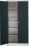 Flügeltürenschrank H2200xB950xT500mm lichtgrau/grau 5 BD m.Höhenausgleich MAUSER