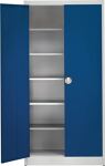 Flügeltürenschrank H2200xB950xT500mm grau/blau 5 BD m.Höhenausgleich MAUSER