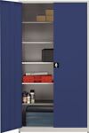 Flügeltürenschrank H2200xB1200xT500mm grau/blau 5 BD m.Höhenausgleich MAUSER