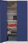 Flügeltürenschrank H2200xB1200xT500mm grau/blau 5 BD m.Höhenausgleich MAUSER