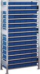 Steckregal H2000xB1000xT400mm Grundregal 16 Stahlböden 75xL 400mm blau