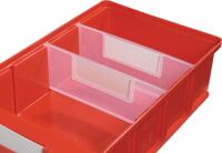 Trennw.f.Regalkasten B.230mm PP transparent,offen 1 BT=25 ST.LA-KA-PE