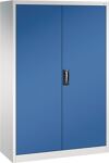 Flügeltürenschrank H1950xB1200xT500mm lichtgrau/enzianblau 6 BD 8 Schubl.C+P