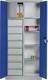 Flügeltürenschrank H1950xB930xT500mm lichtgrau/enzianblau 4 BD 8 Schubl.