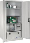 Flügeltürenschrank H1950xB930xT800mm lichtgrau/lichtgrau 4 BD Trgf.70 kg