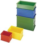 Stapeltransportkasten L210xB150xH123mm grün PP Seitenwände geschl.