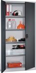 Flügeltürenschrank H1950xB930xT400mm lichtgrau/anthrazitgrau 4 BD C+P