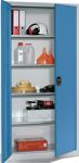 Flügeltürenschrank H1950xB930xT400mm lichtgrau/lichtblau 4 BD C+P