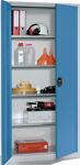 Flügeltürenschrank H1950xB930xT400mm lichtgrau/lichtblau 4 BD C+P