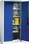 Flügeltürenschrank H1950xB930xT500mm lichtgrau/enzianblau 4 BD C+P