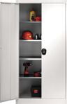 Flügeltürenschrank H1950xB950xT420mm lichtgrau 4 BD MAUSER