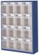 Magazinschrank H880xB634xT200mm lichtgrau Klarsichtmagazine 16xD GRUBER SYSTEME
