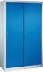 Schiebetürenschrank H1950xB1600xT500mm lichtgrau/enzianblau 8Fbd.m.Trennw.