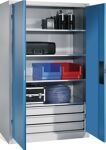 Magazinschrank H1820xB634xT200mm enzianblau Klarsichtmagazine 90xB
