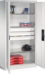Flügeltürenschrank H1950xB930xT600mm lichtgrau/lichtgrau 3 BD