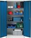 Flügeltürenschrank H1950xB950xT420mm lichtgrau/signalblau 4 BD