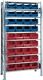 Steckregal H2000xB1000xT400mm Grundregal 10 Stahlbd.16xMK3Z blau,20xMK3Z rot TW