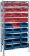 Steckregal H2000xB1000xT500mm Grundregal 10 Stahlbd.14xMK2Z blau,13xMK2Z rot TW