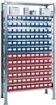 Steckregal H2000xB1000xT400mm Grundregal 12 Stahlböden 60 x 3 blau,60 x 3 rot TW