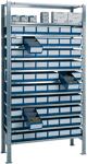 Steckregal, NW-Nr.: 9000449890 H2000xB1000xT400mm, Grundregal 12 Stahlböden 60 x L 400mm blau  