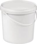 Eimer 10l Kunststoff,lebensmittelecht weiß Bügelgr.u.Stülpdeckel D.250mm H.265mm