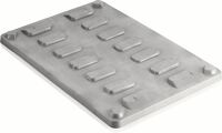 Auflagedeckel L800xB1200mm D.reckeckig hellgrau HDPE f.Großvolumenbehälter 470l