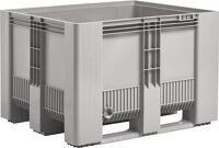 Großvolumenbehälter 610l L1200xB1000xH790mm grau m.3 Kufen