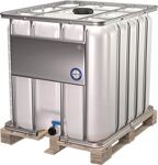 Gefahrgutcontainer 1000l L1200xB1000xH1163mm Holzpalette Stand.