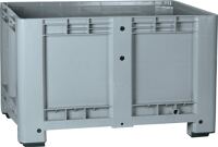 Großvolumenbehälter 470l L1200xB800xH780mm 3 Trav.a.d.Längss.m.halber Klappe