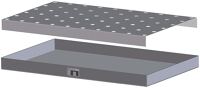 Lochblechrost f.Kleingebindewanne L1390xB600xH60mm 40l Stahlbl.verz.BAUER