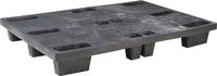 Vierwegepalette L1200xB800xH140mm 9 Füße offen Recycling-PE schwarz/anthrazit