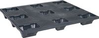 Vierwegepalette L1200xB1000xH140mm 9 Füße offen Recycling-PE schwarz/anthrazit