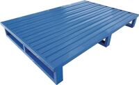 Stahlpalette L1200xB1000xH150mm Trgf.2000kg pulv.STA lichtblau,RAL5012 GEWA