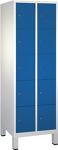 Fächerschrank H1800xB600xTmm m.Sockel Anz.Fächer 2x4 lichtgrau/enzianblau