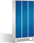 Fächerschrank H1850xB1200xTmm m.Füßen Anz.Fächer 4x4 lichtgrau/lichtgrau