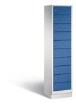 Fächerschrank H1800xB420xT500mm m.Sockel Anz.Fächer 10 lichtgrau/enzianblau C+P