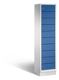 Fächerschrank H1800xB420xT500mm m.Sockel Anz.Fächer 10 lichtgrau/enzianblau C+P