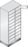 Fächerschrank H1800xB810xT500mm m.Sockel Anz.Fächer 20 lichtgrau/enzianblau C+P