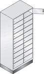 Fächerschrank H1800xB810xT500mm m.Sockel Anz.Fächer 20 Farbwahl C+P