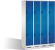 Garderobenschrank m.Sockel H1800xB1200xT500mm lichtgrau/lichtgrau 4 Abt. x 2