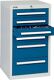 Schubladenschrank H900xB515xT500mm 4x200mm lichtgrau/lichtgrau Trgf.25kg