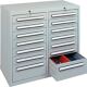 Schubladenschrank H900xB1000xT500mm 12x100 2x200mm lichtgrau/lichtgr. Trgf.25kg