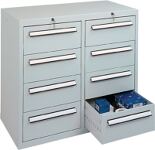 Schubladenschrank H900xB1000xT500mm 8x200mm lichtgrau/lichtgrau Trgf.25kg