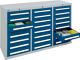 Schubladenschrank H900xB1490xT500mm 12x100 6x200mm lichtgrau/lichtgr. Trgf.25kg