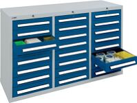 Schubladenschrank H900xB1490xT500mm 12x200mm lichtgrau/lichtgrau Trgf.25kg