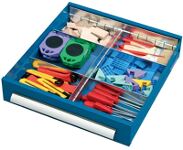Schubladen-Unterteilungsmaterial f.Fronthöhe 100mm Trennwände 7-tlg. Metall