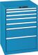 Schubladenschrank H1000xB717xT725mm blau 7Schubl.Vollauszug,KeyLock