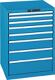 Schubladenschrank H1000xB717xT725mm lichtblau 8Schubl.Vollauszug,KeyLock